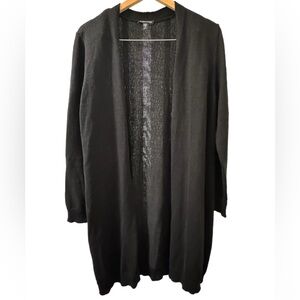 Eileen Fisher Black Open Cardigan